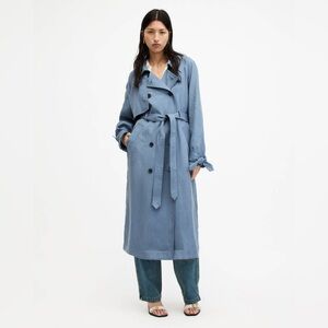 NWT Allsaints Kikki Trench in Petrol Blue Size Small